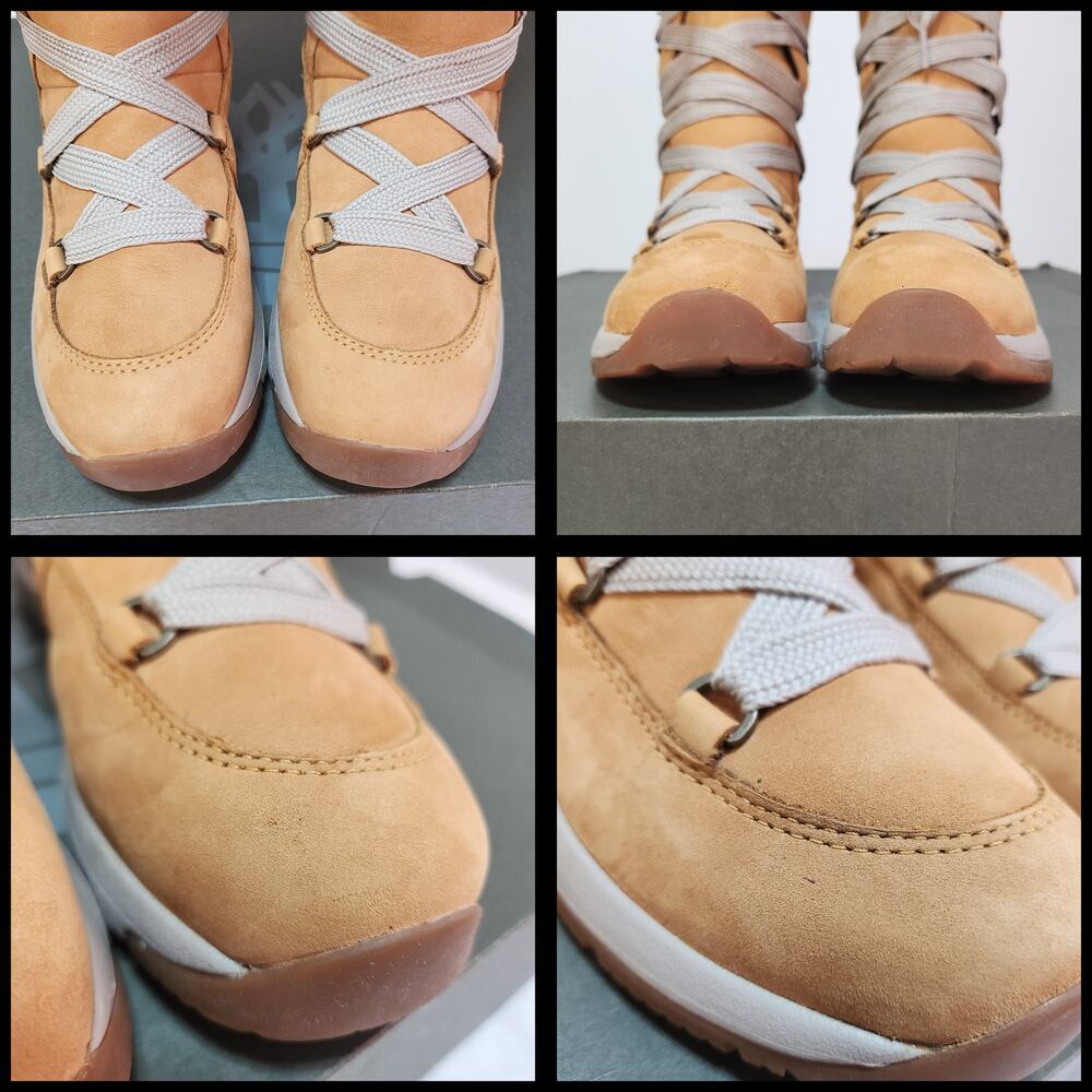 Cabincore Knee High Timberland Boots 6 Wheat Nubuck Shearling Gorpcore Apres Ski - Picture 7 of 15